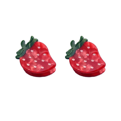 Mini Strawberry Hair Clip,Acetate Claw Clips,Hair Clips for Women,Pack of 2