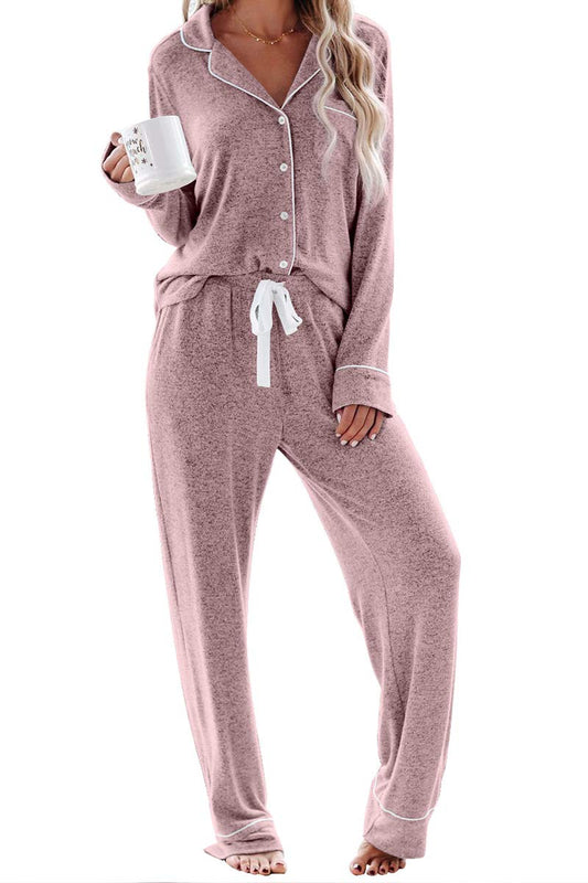 Aamikast Women's Pajama Sets Long Sleeve Button Down Sleepwear Nightwear Soft Pjs Lounge Sets