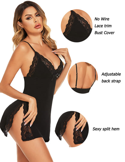 Avidlove Women's Lingerie Sexy Nightwear Spaghetti Strap Nightgown Babydoll Chemise