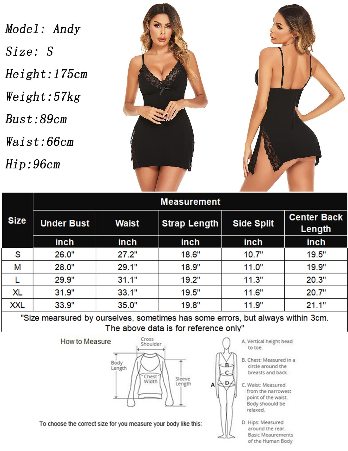 Avidlove Women's Lingerie Sexy Nightwear Spaghetti Strap Nightgown Babydoll Chemise