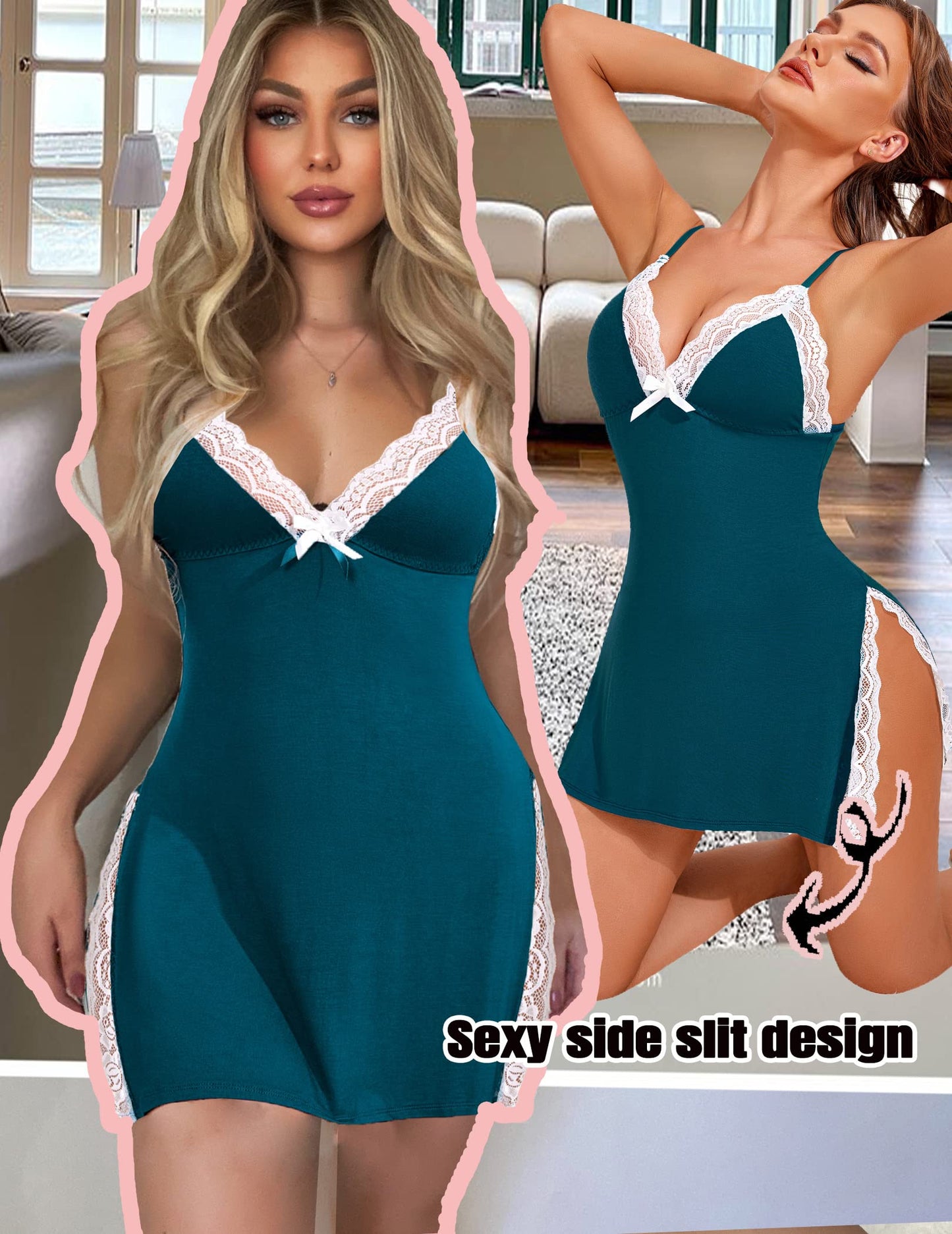 Avidlove Women's Lingerie Sexy Nightwear Spaghetti Strap Nightgown Babydoll Chemise